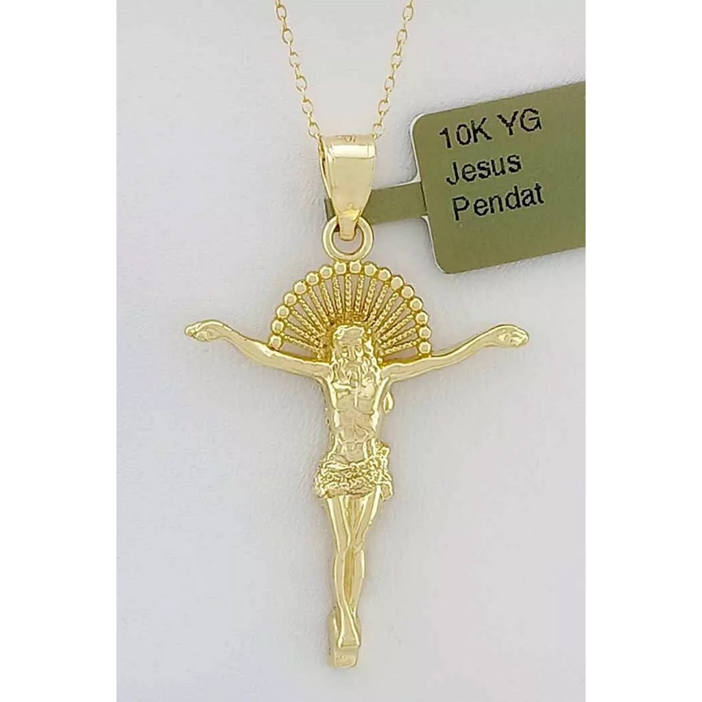 Crucifix Cross Pendant 10k Solid Yellow Gold